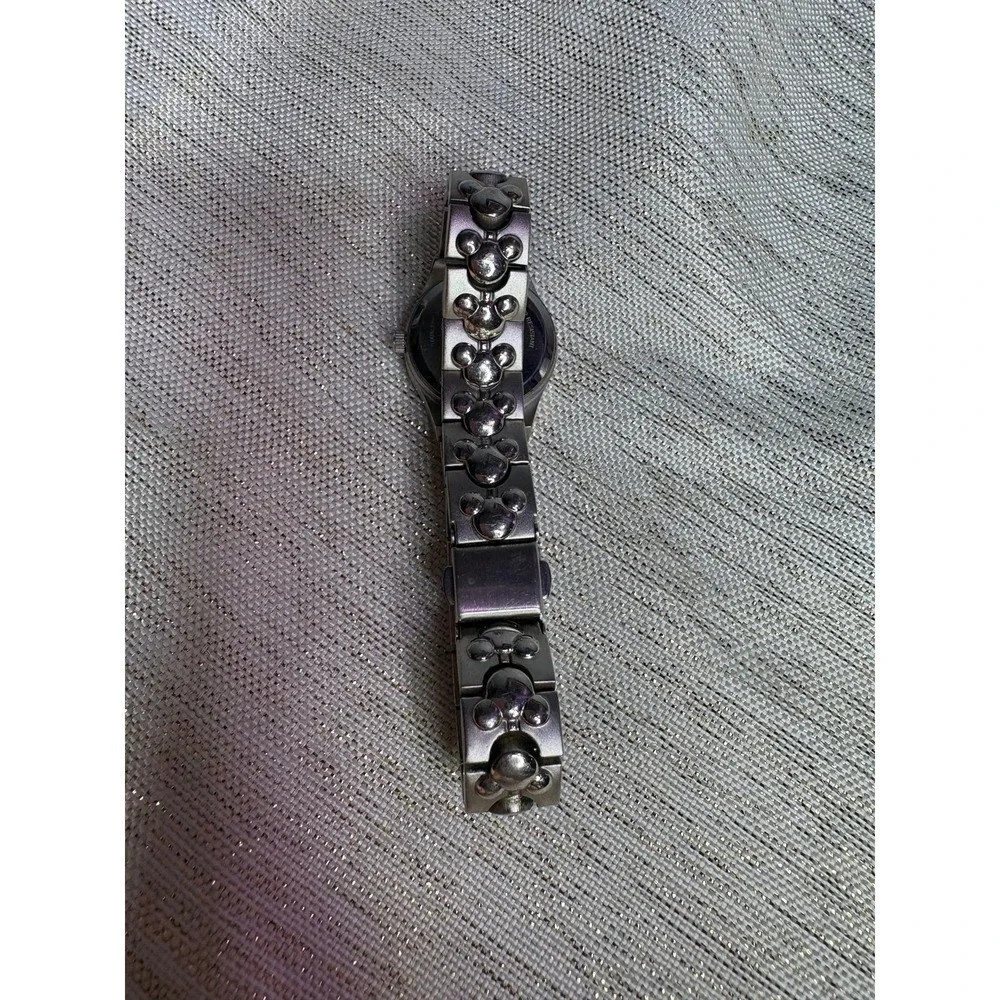 Disney Watch Women 25mm Mickey Mouse Silver Tone Blue Dial